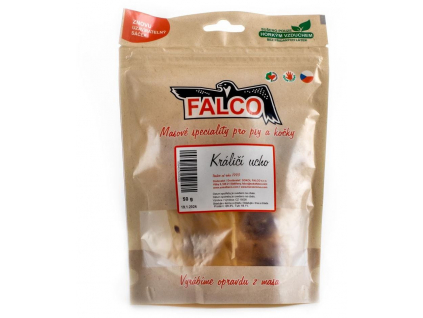 Falco pochoutky sušené králičí ucho 50g z kategorie Chovatelské potřeby a krmiva pro psy > Pamlsky pro psy > Sušené vnitřnosti, kosti pro psy