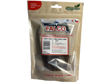 Falco hovězí plátky s mrkví 100g z kategorie Chovatelské potřeby a krmiva pro psy > Pamlsky pro psy > Sušená masíčka pro psy