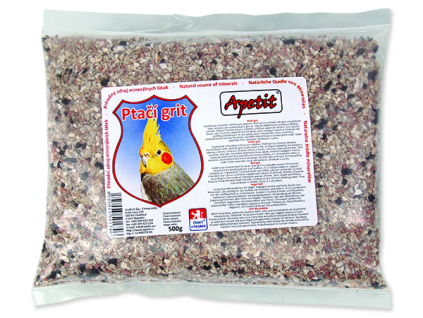 Apetit Grit ptačí 500 g z kategorie Chovatelské potřeby pro ptáky a papoušky > Vitamíny, minerály pro papoušky > Minerální kameny, grity