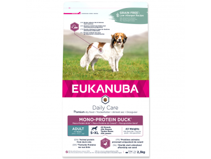 Eukanuba Daily Care Adult Mono Protein Duck 2,3 kg z kategorie Chovatelské potřeby a krmiva pro psy > Krmiva pro psy > Granule pro psy