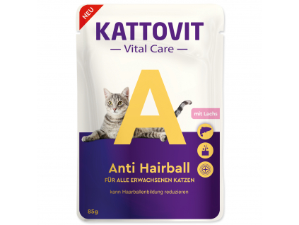 Kapsička KATTOVIT Vital Care Anti Hairball 85 g z kategorie Chovatelské potřeby a krmiva pro kočky > Krmivo a pamlsky pro kočky > Veterinární diety pro kočky