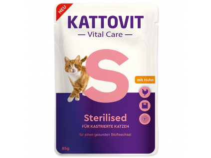 Kapsička KATTOVIT Vital Care Sterilized 85 g z kategorie Chovatelské potřeby a krmiva pro kočky > Krmivo a pamlsky pro kočky > Kapsičky pro kočky