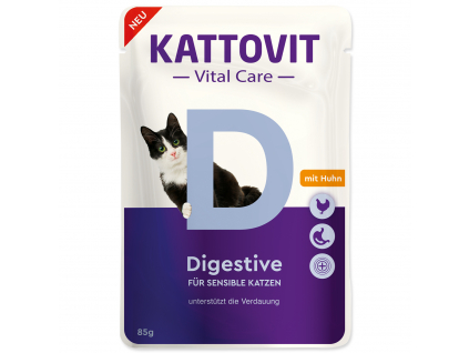 Kapsička KATTOVIT Vital Care Digestive 85 g z kategorie Chovatelské potřeby a krmiva pro kočky > Krmivo a pamlsky pro kočky > Veterinární diety pro kočky