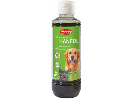 Nobby 100% konopný olej 250ml z kategorie Chovatelské potřeby a krmiva pro psy > Vitamíny a léčiva pro psy > Doplňkové oleje pro psy