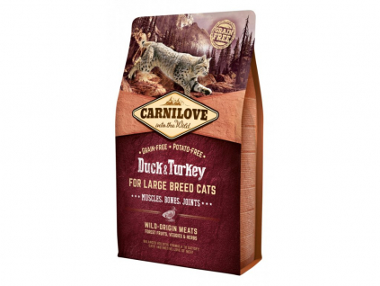 Carnilove Cat LB Duck&Turkey Muscles,Bones,Joints 6kg z kategorie Chovatelské potřeby a krmiva pro kočky > Krmivo a pamlsky pro kočky > Granule pro kočky