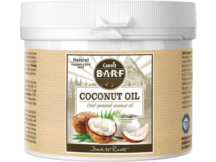 Canvit BARF Coconut Oil kokosový olej 600g z kategorie Chovatelské potřeby a krmiva pro psy > Krmiva pro psy > BARF pro psy