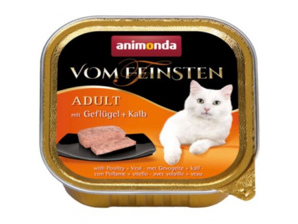 Animonda Vom Feinsten Adult paštika pro kočky drůbež, telecí 100g z kategorie Chovatelské potřeby a krmiva pro kočky > Krmivo a pamlsky pro kočky > Vaničky, paštiky pro kočky