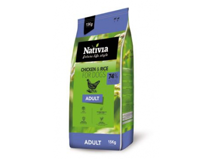 Nativia Adult 15kg z kategorie Chovatelské potřeby a krmiva pro psy > Krmiva pro psy > Granule pro psy