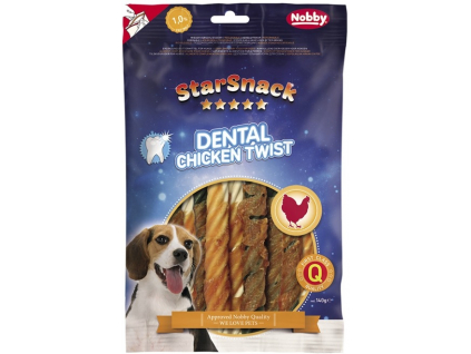 Nobby StarSnack Dental Chicken Twist dentální kuřecí spirály 12,5cm / 140g z kategorie Chovatelské potřeby a krmiva pro psy > Pamlsky pro psy > Dentální pamlsky pro psy