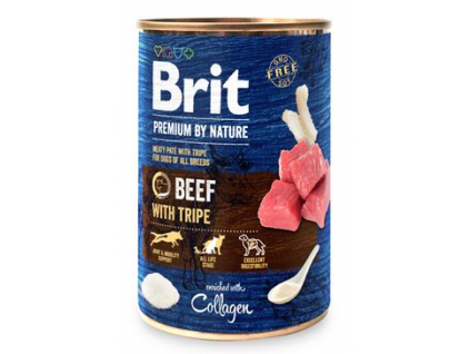 Brit Premium Dog by Nature konzerva Beef & Tripes 400g z kategorie Chovatelské potřeby a krmiva pro psy > Krmiva pro psy > Konzervy pro psy