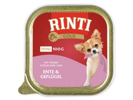 RINTI Gold Mini vanička kachna & drůbež 100g z kategorie Chovatelské potřeby a krmiva pro psy > Krmiva pro psy > Vaničky, paštiky pro psy