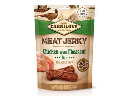 Carnilove Dog Jerky Chicken with Pheasant Bar 100g z kategorie Chovatelské potřeby a krmiva pro psy > Pamlsky pro psy > Sušená masíčka pro psy