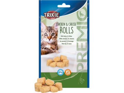 Trixie PREMIO Chicken & Cheese Rolls válečky s kuřetem a sýrem 50 g z kategorie Chovatelské potřeby a krmiva pro kočky > Krmivo a pamlsky pro kočky > Pamlsky pro kočky