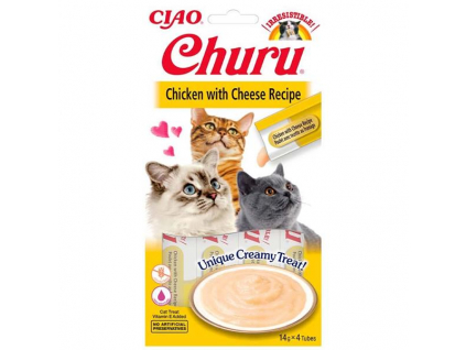 Inaba Churu cat snack Kuře se sýrovou příchutí 4x14g z kategorie Chovatelské potřeby a krmiva pro kočky > Krmivo a pamlsky pro kočky > Kapsičky pro kočky
