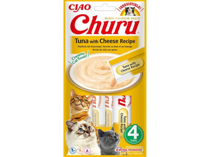 Inaba Churu cat snack tuňák & sýr 4x14g z kategorie Chovatelské potřeby a krmiva pro kočky > Krmivo a pamlsky pro kočky > Pamlsky pro kočky