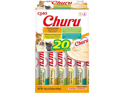 Inaba Churu cat snack kuře multipack 20x14g z kategorie Chovatelské potřeby a krmiva pro kočky > Krmivo a pamlsky pro kočky > Pamlsky pro kočky
