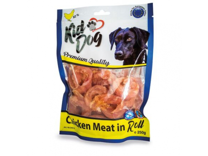 KIDDOG kuřecí masíčko v rolce 250 g z kategorie Chovatelské potřeby a krmiva pro psy > Pamlsky pro psy > Sušená masíčka pro psy