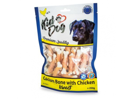 KIDDOG kuřecí prsa na kalciové kostičce 250 g z kategorie Chovatelské potřeby a krmiva pro psy > Pamlsky pro psy > Žvýkací pamlsky pro psy