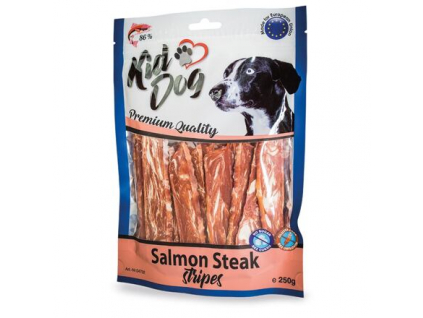 KIDDOG lososový steak v proužku 250 g z kategorie Chovatelské potřeby a krmiva pro psy > Pamlsky pro psy > Žvýkací pamlsky pro psy
