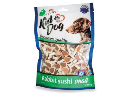 KIDDOG králičí malé sushi 250 g z kategorie Chovatelské potřeby a krmiva pro psy > Pamlsky pro psy > Poloměkké pamlsky pro psy
