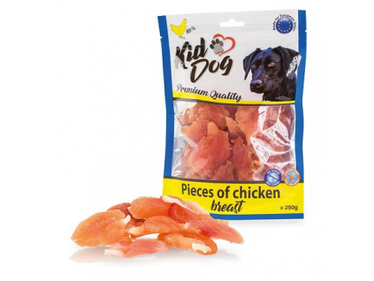 KIDDOG kousky kuřecích prsou 250 g z kategorie Chovatelské potřeby a krmiva pro psy > Pamlsky pro psy > Sušená masíčka pro psy