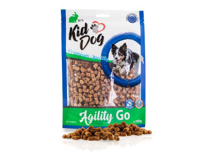 KIDDOG AGILITY GO mini kousky s králíkem 250 g z kategorie Chovatelské potřeby a krmiva pro psy > Pamlsky pro psy > Tyčinky, salámky pro psy