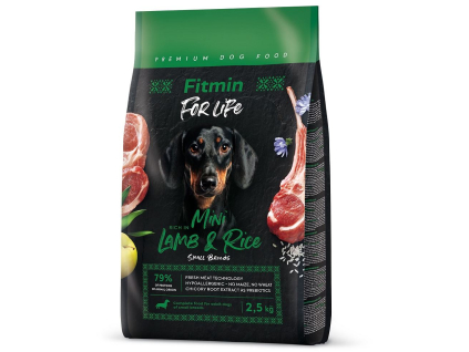 Fitmin For Life Mini Lamb & Rice 2,5 kg z kategorie Chovatelské potřeby a krmiva pro psy > Krmiva pro psy > Granule pro psy