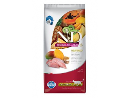 N&D TROPICAL SELECTION CAT Neutered Chicken 10kg z kategorie Chovatelské potřeby a krmiva pro kočky > Krmivo a pamlsky pro kočky > Granule pro kočky