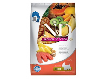 N&D TROPICAL SELECTION DOG Adult Mini Salmon 5kg z kategorie Chovatelské potřeby a krmiva pro psy > Krmiva pro psy > Granule pro psy