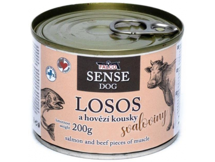 Konzerva Falco Sense Dog losos a hovězí 200g z kategorie Chovatelské potřeby a krmiva pro psy > Krmiva pro psy > Konzervy pro psy