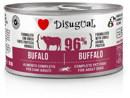 Disugual Dog Single Protein buvolí maso 150g z kategorie Chovatelské potřeby a krmiva pro psy > Krmiva pro psy > Konzervy pro psy