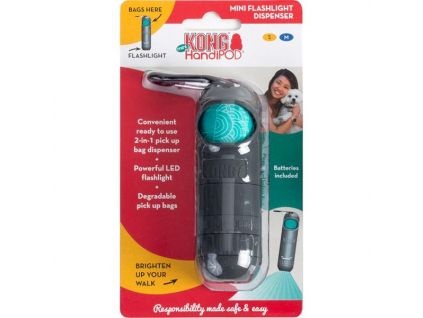 HandiPOD mini zásobník na sáčky + baterka Kong z kategorie Chovatelské potřeby a krmiva pro psy > Hygiena a kosmetika psa > Zásobníky a sáčky na psí exkrementy