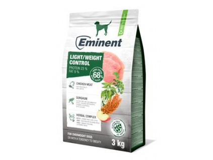 Eminent Dog Light/Weight Control 3 kg z kategorie Chovatelské potřeby a krmiva pro psy > Krmiva pro psy > Granule pro psy