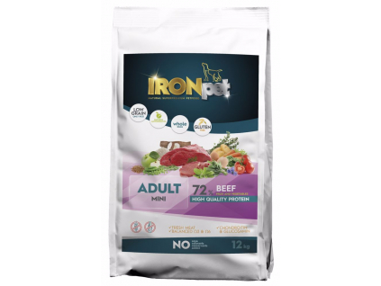 IRONpet Dog Mini Adult Beef (Hovězí) 12 kg z kategorie Chovatelské potřeby a krmiva pro psy > Krmiva pro psy > Granule pro psy