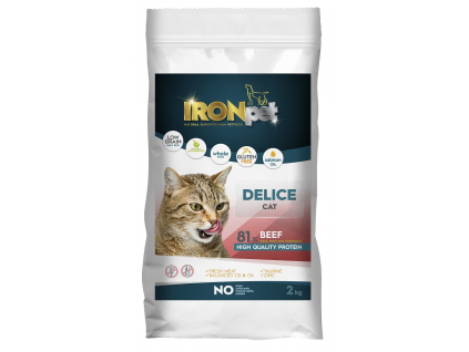 IRONpet Cat Delice Beef (Hovězí) 2 kg z kategorie Chovatelské potřeby a krmiva pro kočky > Krmivo a pamlsky pro kočky > Granule pro kočky