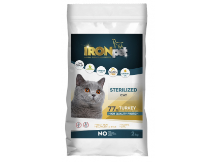 IRONpet Cat Sterilized Turkey (Krůta) 2 kg z kategorie Chovatelské potřeby a krmiva pro kočky > Krmivo a pamlsky pro kočky > Granule pro kočky