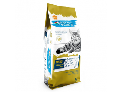 Diamant Cat Micio Sterilised Kuřecí 15 kg z kategorie Chovatelské potřeby a krmiva pro kočky > Krmivo a pamlsky pro kočky > Granule pro kočky