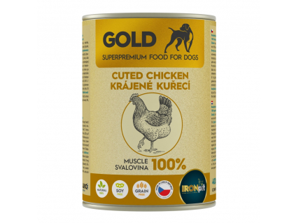 IRONpet Gold Dog Kuřecí krájená svalovina 400 g z kategorie Chovatelské potřeby a krmiva pro psy > Krmiva pro psy > Konzervy pro psy