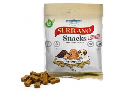 Serrano Snack Puppies 100 g z kategorie Chovatelské potřeby a krmiva pro psy > Pamlsky pro psy > Poloměkké pamlsky pro psy