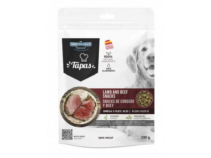 Tapas Gourmet snack Dog Lamb & Beef 190 g z kategorie Chovatelské potřeby a krmiva pro psy > Pamlsky pro psy > Poloměkké pamlsky pro psy