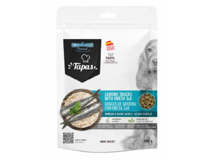 Tapas Gourmet snack Dog Sardine with Omega 190 g z kategorie Chovatelské potřeby a krmiva pro psy > Pamlsky pro psy > Poloměkké pamlsky pro psy