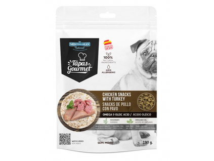 Tapas Gourmet snack Dog Chicken & Turkey 190 g z kategorie Chovatelské potřeby a krmiva pro psy > Pamlsky pro psy > Poloměkké pamlsky pro psy