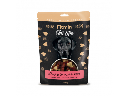 Fitmin For Life pochoutka Kalciová kost s kachním masem 200g z kategorie Chovatelské potřeby a krmiva pro psy