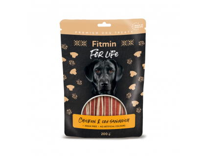 Fitmin For Life pochoutka Kuřecí sendvič treska pro psy 200g z kategorie Chovatelské potřeby a krmiva pro psy