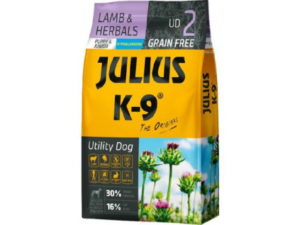 JULIUS K-9 PUPPY&JUNIOR LAMB&HERBALS 10kg z kategorie Chovatelské potřeby a krmiva pro psy > Krmiva pro psy > Granule pro psy