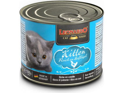 Leonardo Kitten bohaté na kuřecí maso 200g z kategorie Chovatelské potřeby a krmiva pro kočky > Krmivo a pamlsky pro kočky > Konzervy pro kočky