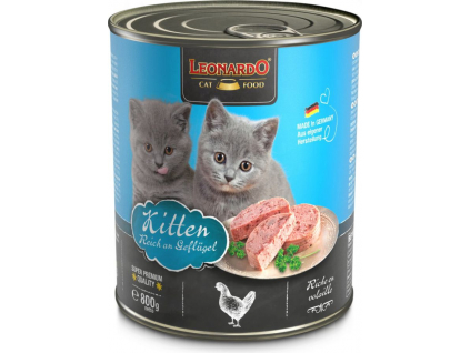 Leonardo Kitten bohaté na kuřecí maso 800g z kategorie Chovatelské potřeby a krmiva pro kočky > Krmivo a pamlsky pro kočky > Konzervy pro kočky