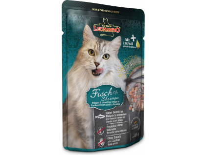 Leonardo Kapsička - Ryba a krevety 85 g z kategorie Chovatelské potřeby a krmiva pro kočky > Krmivo a pamlsky pro kočky > Kapsičky pro kočky