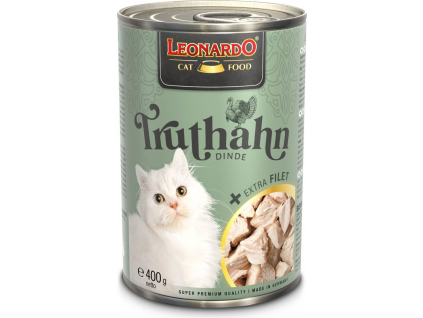 Leonardo Krůtí + extra Filet 400 g z kategorie Chovatelské potřeby a krmiva pro kočky > Krmivo a pamlsky pro kočky > Konzervy pro kočky