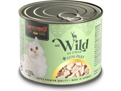 Leonardo se Zvěřinou + extra Filet 200 g z kategorie Chovatelské potřeby a krmiva pro kočky > Krmivo a pamlsky pro kočky > Konzervy pro kočky